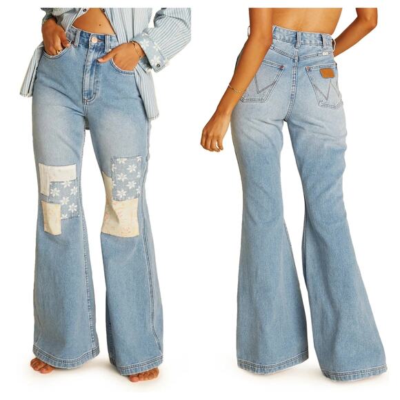 Billabong x Wrangler Patch Flare Jeans Size 25 - Picture 14 of 14